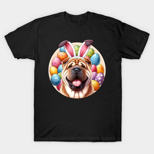 Chinese Shar-Pei with Bunny Ears Enjoys Easter Delight T-Shirt by ArtRUs